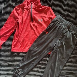 Under Armour Kids Red and Black Jogger Set